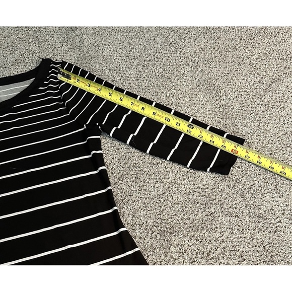 WHITE HOUSE BLACK MARKET M Black White Blue Striped Tunic Dress Silky Jersey - Picture 11 of 11